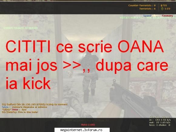 Mesaje adresate adminilor de pe server - SI avem inca un mesaj adresat - Serverul de Counter-Strike 1.6